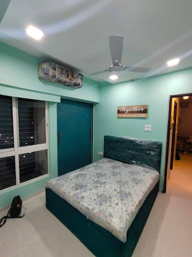 1,200 sq ft residential apartment, Thane — interior repaint + waterproofing + POP touch-ups, 2024