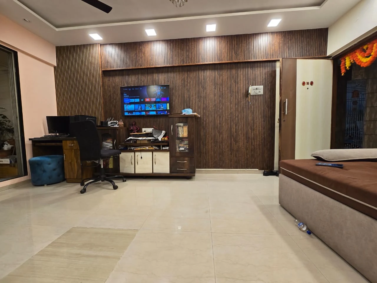 1,200 sq ft residential apartment, Thane — interior repaint + waterproofing + POP touch-ups, 2024